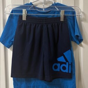 Boys Adidas Blue Tee and matching short set
